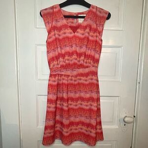 McGinn Sunset Red Pullover Capped Sleeve Dress